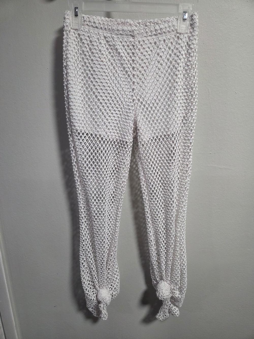 Urban Rose White Open Knit Mesh Cover Up Pants Size M
